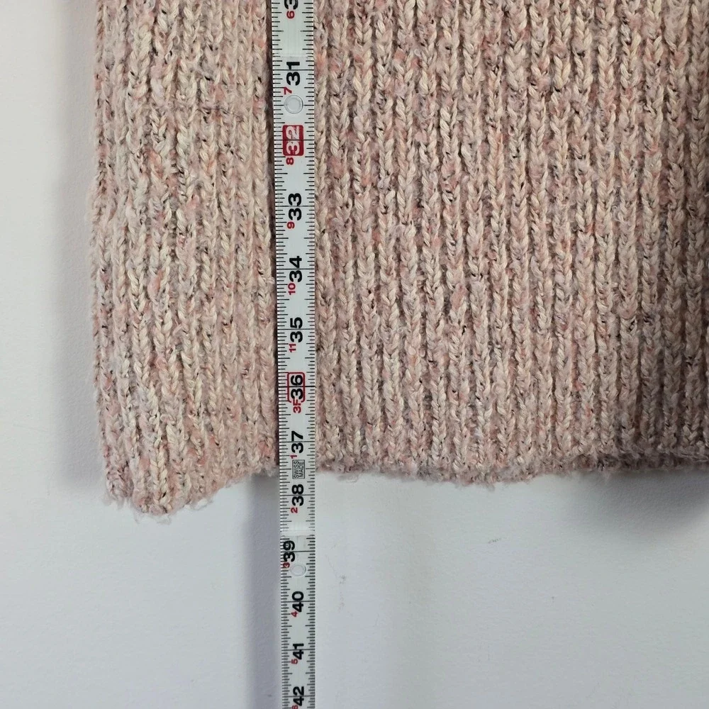 Free People Sweater Dress Womens S Pink Multi Fair Isle Wrap Boucle Tunic Artsy